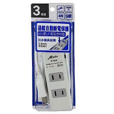 Mayka 明家 高阻燃延長線, 2P插孔3插座 AC125V 15A MAX 1650W, 3.6m, SP-321B-9, 1個