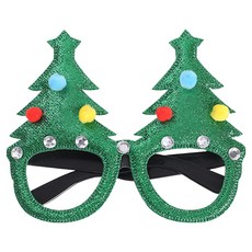 QIDINA 聖誕必備歡樂造型派對聖誕眼鏡, 純色樹, 1個