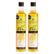 肯特 冷壓菜籽油 含豐富維生素E Omega 3 6 9 小量生產 純淨天然 高煙點 烹飪時不易變質, 500ml, 2瓶