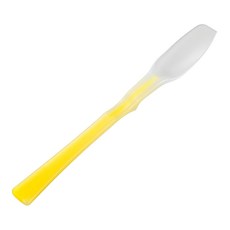 下村工業 shimomura kogyo ajiwai shokubou 軟勺，柔軟材質呵護寶寶牙齦，輕鬆舀取瓶底食物, 黃色, 1入