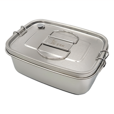 Hi CHEF 掌廚 可樂膳 304不鏽鋼長方手提便當盒 18.8 x 13.5 x 7cm 305g 1.2L, 銀色, 1個