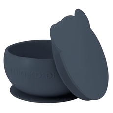 MiNiKOiOi 防滑矽膠吸盤碗, 1個, 靜謐藍