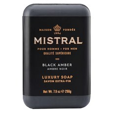 Mistral 紳士香氛皂 黑琥珀 250g｜男士沐浴 奢華香氛 深層清潔, 1個