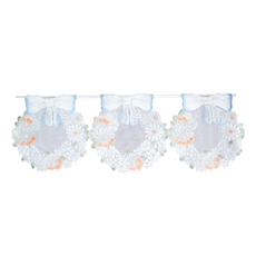 LASSLEY 蕾絲妮 門簾紗, 圓滿花環 白色