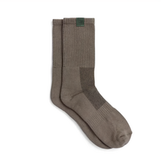 Matchwood Basic Sock 經典布標中筒襪 (26-29cm) 80%純棉, US8~11, 淺褐款, 1雙