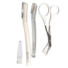 MAYCREATE 防刮修眉刀, 白色長柄 + 透明短柄, 1組