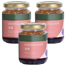 GREEN&SAFE 永豐餘生技 油蔥 (固形量40公克) 葵花油 紅蔥頭, 3罐, 150g