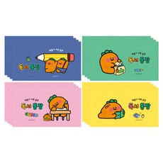 PINKFOOT 1000 胡蘿蔔閱讀存摺 4款4入套組, 1組, 藍色 + 綠色 + 黃色 + 粉色