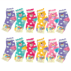 JY SOCKS 靴下屋 童襪12雙, 襪底止滑顆粒, 台灣製造, 草莓甜點, 1~3歲 11~14cm