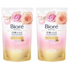 Biore 蜜妮 台灣公司貨 淨嫩沐浴乳 絲滑潤澤型 典雅玫瑰香 補充包, 700g, 2包