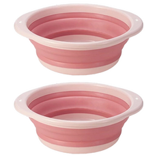 蘿林嚴選 摺疊水盆 Set 2, 顏色隨機, 2個, 特大43.5 x 28 x 6cm