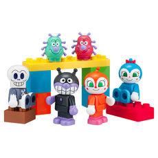 ANPANMAN 麵包超人 積木樂趣組 細菌人與夥伴們 玩偶積木, 1組