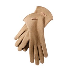 GOLOV.EJOy 女款德絨冬天滑雪保暖手套/機車騎士手套, 暗茶駝, 1雙