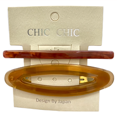 CHIC CHIC日本造型BB夾2件組 時尚髮飾, 焦糖