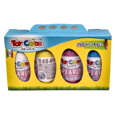 TOY COLOR 珍珠色安全無毒蛋彩顏料 250ml, 4色