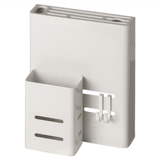 懶角落 廚房壁掛置物架組 刀架 + 筷子筒, 19x9.8x19.6cm, 白色, 1個