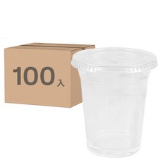 Tamsaa 透明PET飲料杯+平蓋 Set, 410ml/470ml, 8種組合, 100入