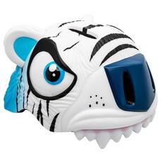 crazy SAFETY 3D 兒童騎乘專用安全帽 吸震泡棉內飾 輕巧堅固外殼 三段式LED夜間警示燈 可愛又安全, 白老虎, 1個, 49-55 cm