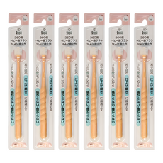 西松屋 Smart Angel 360度嬰幼兒牙刷, 0-3歲寶寶適用, 橙色, 1入, 6支