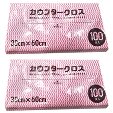 Daiwa Bussan 一次性粉紅擦拭布套裝 30cm x 60cm, 100張, 2包, 200張