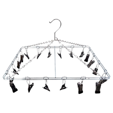 騰宇 方形白金曬衣架 銀色 20夾 曬襪子 內衣褲, 1個