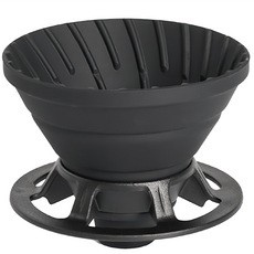 WellHike 玩客 空間摺疊 矽膠咖啡濾杯 黑色, 1個, 展開(圓徑 95 x 78mm) 折疊(圓徑95 x 27mm), 1-2人