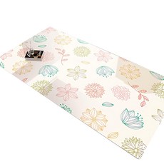 好物良品 設計款印花質感生活軟玻璃防油防燙防髒PVC餐桌墊, 60 x 118cm, 幸福花卉, 1個