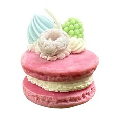 韓式手作馬卡龍香氛精油蠟燭 款式隨機, 34g, 1個, 琥珀薰衣草