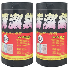 淳安 捲筒清潔袋 垃圾袋, 超大2kg±5%, 寬90x長110cm, 紙管捲取式, 2捲