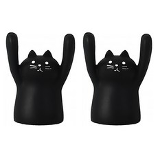 現代在 貓咪便條夾 2入, 黑色, 2個