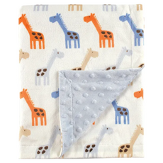 HUDSON BABY 雙層暖膚顆粒毯魔豆嬰兒毯 長頸鹿 100%聚酯纖維, 102 x 76cm
