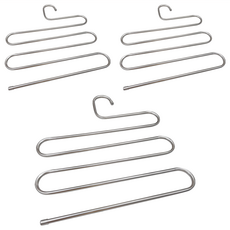 超大超耐重不鏽鋼五件式褲架 - S型多層褲架 衣物收納神器, 1組