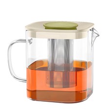 耐熱玻璃泡茶壺, 透明色, 1L, 1個