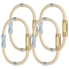 Ergotech 人因科技 Anion 負離子能量矽膠手環 奶茶色, 高濃度2000單位以上負離子 親膚抗敏 柔軟耐拉扯, 4條