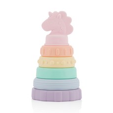 固齒咬咬疊疊樂 寶寶磨牙玩具 訓練手眼協調, 童話獨角獸 Itzy Ritzy, 1個, Teether only