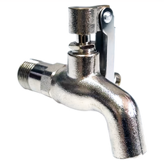 手易坊共用栓 可上鎖 4分螺牙 堅固耐用 適用於學校、工廠等場所 有效控制用水量 節約水資源, 1入, 銀色