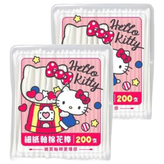 Sanrio 三麗鷗 Hello Kitty 細紙軸棉花棒, 200支, 2組
