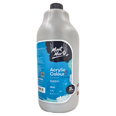 蒙瑪特 壓克力顏料 2L 色彩鮮豔 快乾 易混合 覆蓋力佳 乾燥後防水, 1色