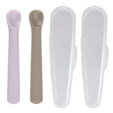 Dailylike BonBon 寶寶副食品湯匙組, 薰衣草紫色 + 可可色, 1組