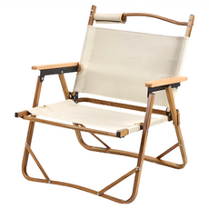 AOTTO 創意傢俱 戶外輕量折疊椅 露營椅 (RO-008GR) 亞麻色, 卡其色, 1個