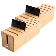 電線盒 39 x 12.5 x 14cm 電線收納盒 集線盒, 2個, 竹木製