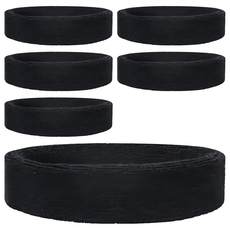 小麥購物 毛巾運動髮帶 D077 8g, 黑色, 6個