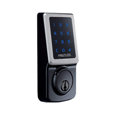FAULTLESS 加安牌觸控式電子輔助鎖TD-505P 25組密碼 備用鑰匙 適用標準尺寸門孔 僅需螺絲起子即可輕鬆完成安裝 適用多種門厚, TD-505P, 適用標準尺寸門孔，僅需螺絲起子即可輕鬆完成安裝，適用多種門厚