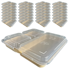 禾啟 透明蓋 OPS-HJ-501A 金色 34/35號植纖餐盒適用 外帶餐盒, 125個, 4組