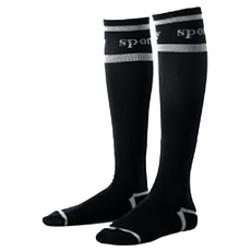 PORA BELLA 加厚線條運動壓力襪 女款, 黑, 22~26cm