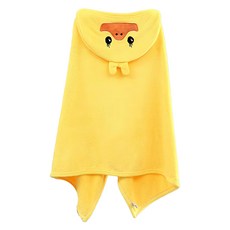 黃色小鴨 兒童款連帽浴巾 珊瑚絨連帽斗篷浴巾, 70 x 140cm