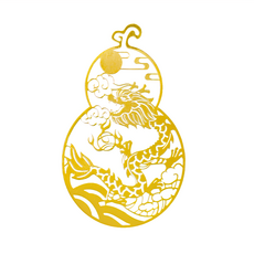 財神小舖 開運金屬貼 SK-212, 祥龍福祿 金色, 1張