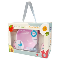 Chicco 好好吃飯兒童學習餐具禮盒，18個月以上寶寶適用，食品級矽膠，不含雙酚A, 矽膠吸盤碗 + 叉子 + 湯匙, 粉色, 1組