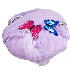 JAR嚴選 小清新蕾絲花邊公主圓頂落地蚊帳, 紫色