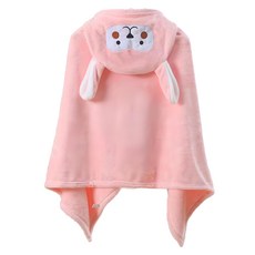 連帽斗篷浴巾, 珊瑚絨, 兒童/成人, 多種款式, 粉色小猴, 1件